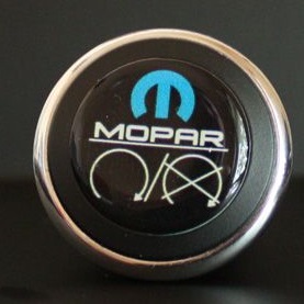 3D Start Button Decal Overlay BLACK -Blue White Mopar Image